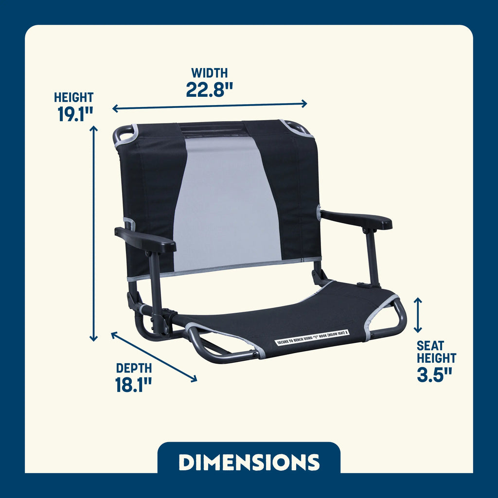 Premium All-Weather Big Comfort Stadium Chair with Armrests - Camp Rocker Chair for Fishing & Beach Trips Detail