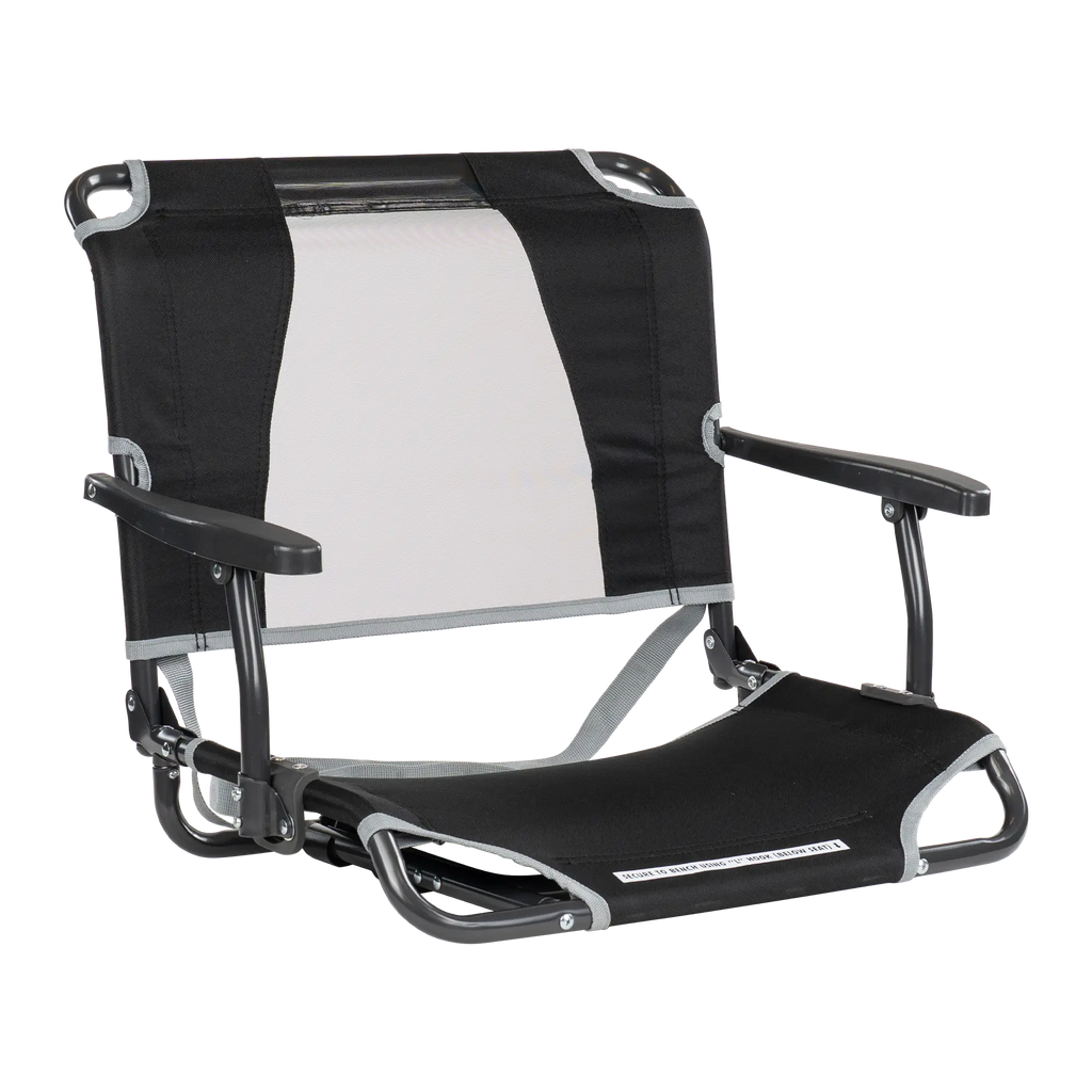 Premium All-Weather Big Comfort Stadium Chair with Armrests - Camp Rocker Chair for Fishing & Beach Trips - Black