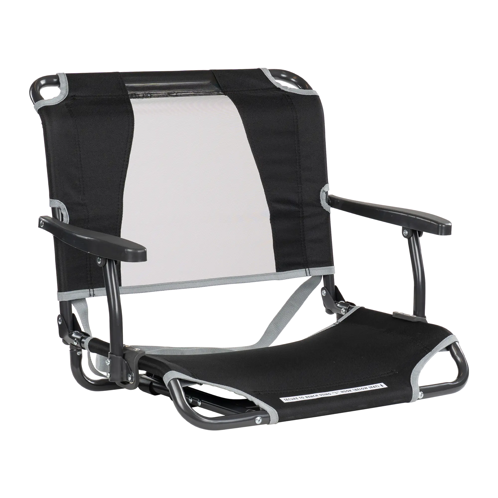 Premium All-Weather Big Comfort Stadium Chair with Armrests - Camp Rocker Chair for Fishing & Beach Trips - Black