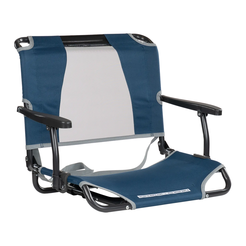 Premium All-Weather Big Comfort Stadium Chair with Armrests - Camp Rocker Chair for Fishing & Beach Trips - Navy