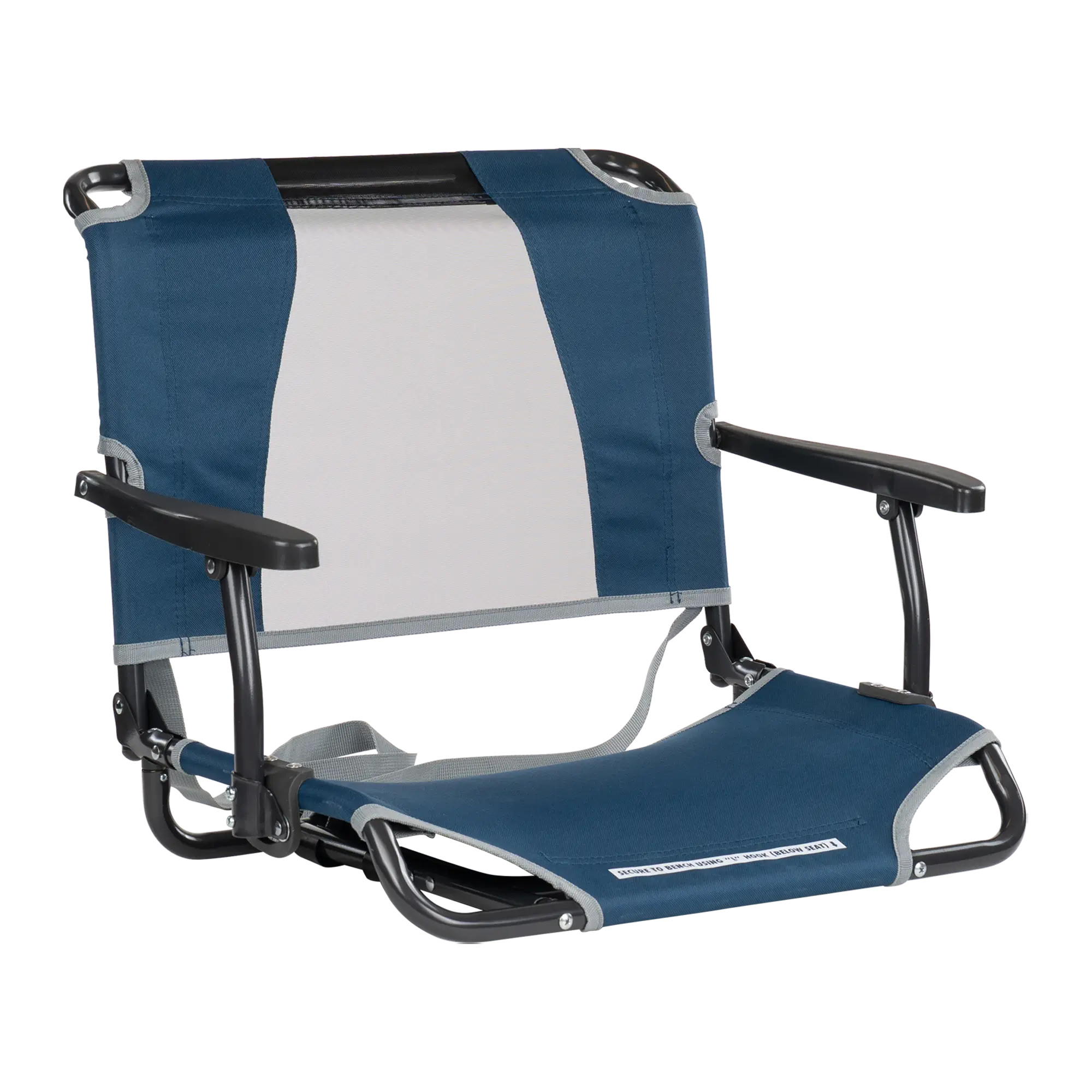 Premium All-Weather Big Comfort Stadium Chair with Armrests - Camp Rocker Chair for Fishing & Beach Trips - Navy