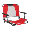 Premium All-Weather Big Comfort Stadium Chair with Armrests - Camp Rocker Chair for Fishing & Beach Trips - Red