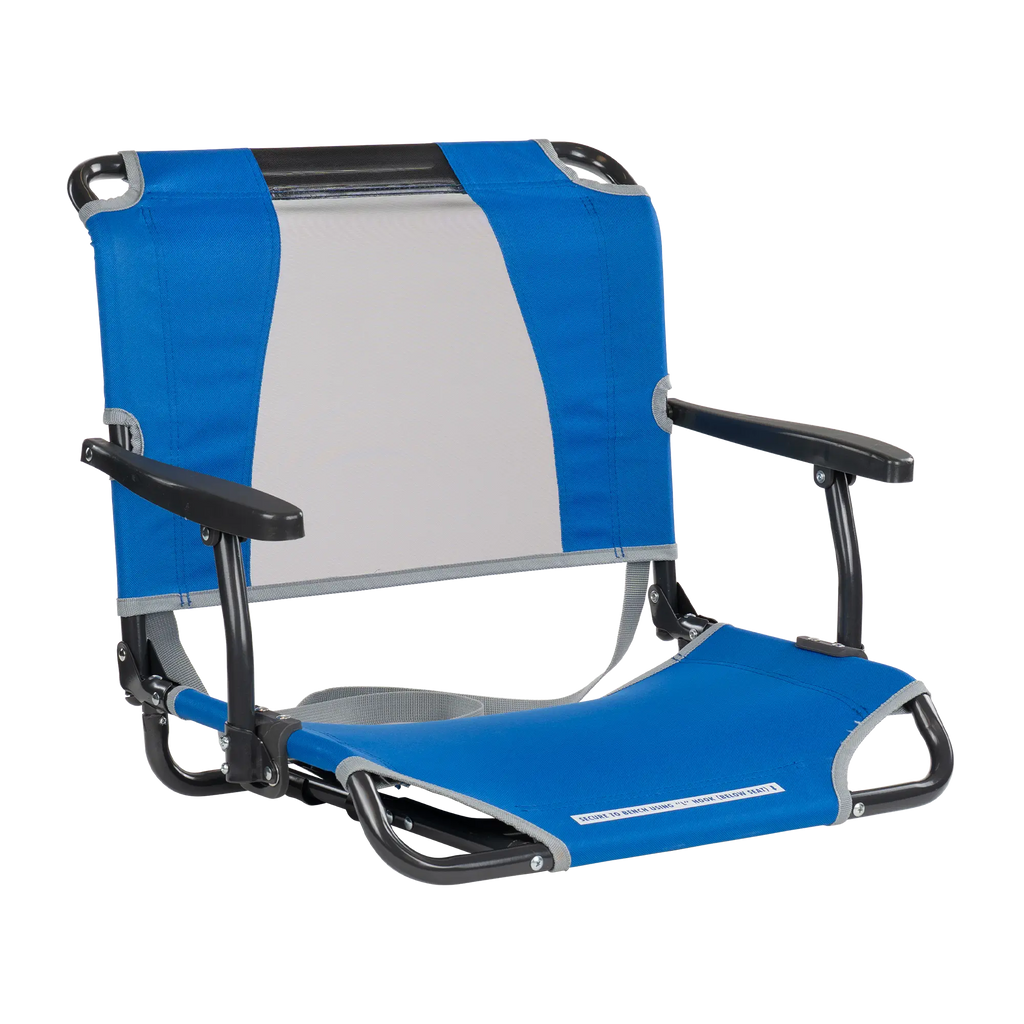 Premium All-Weather Big Comfort Stadium Chair with Armrests - Camp Rocker Chair for Fishing & Beach Trips - Royal Blue