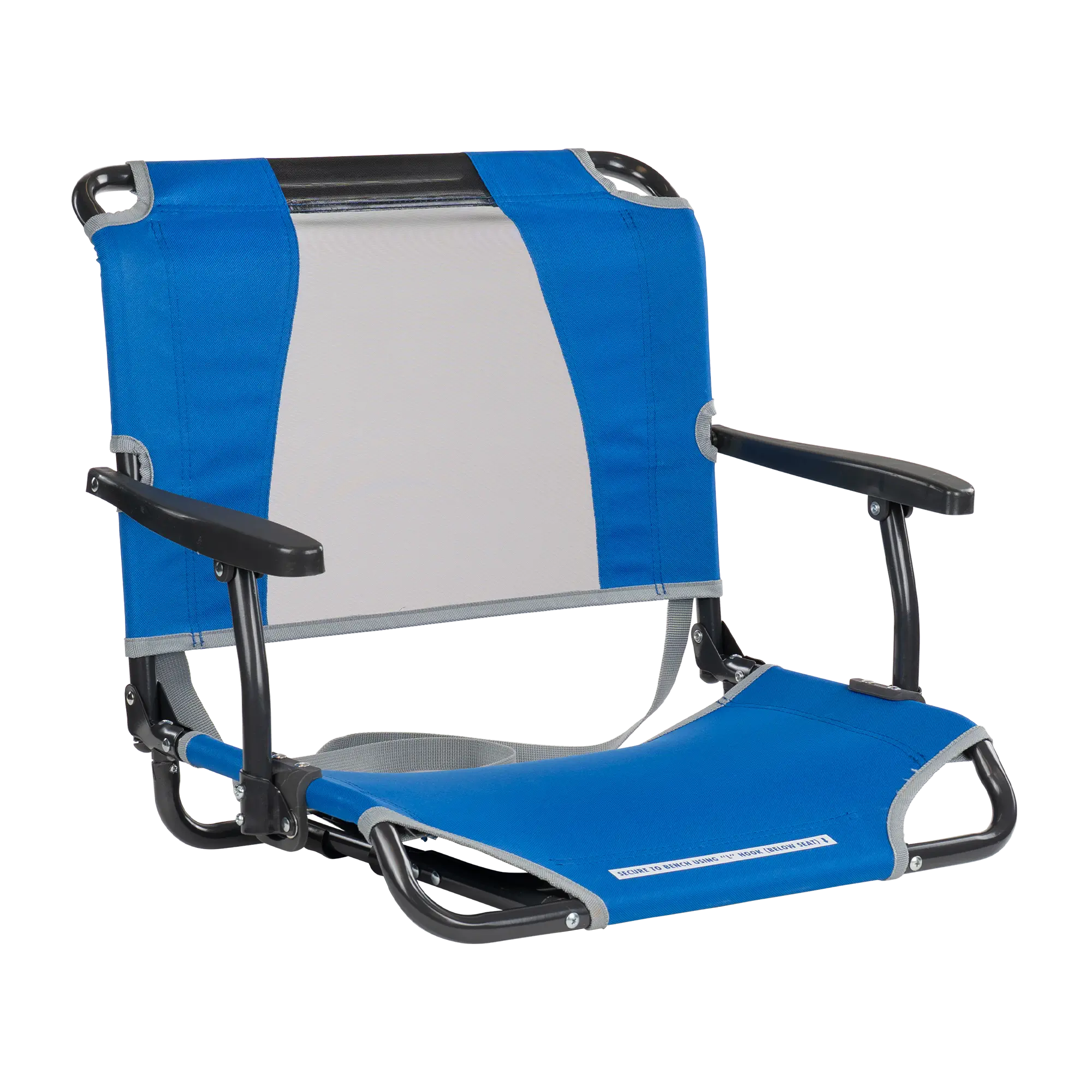 Premium All-Weather Big Comfort Stadium Chair with Armrests - Camp Rocker Chair for Fishing & Beach Trips - Royal Blue