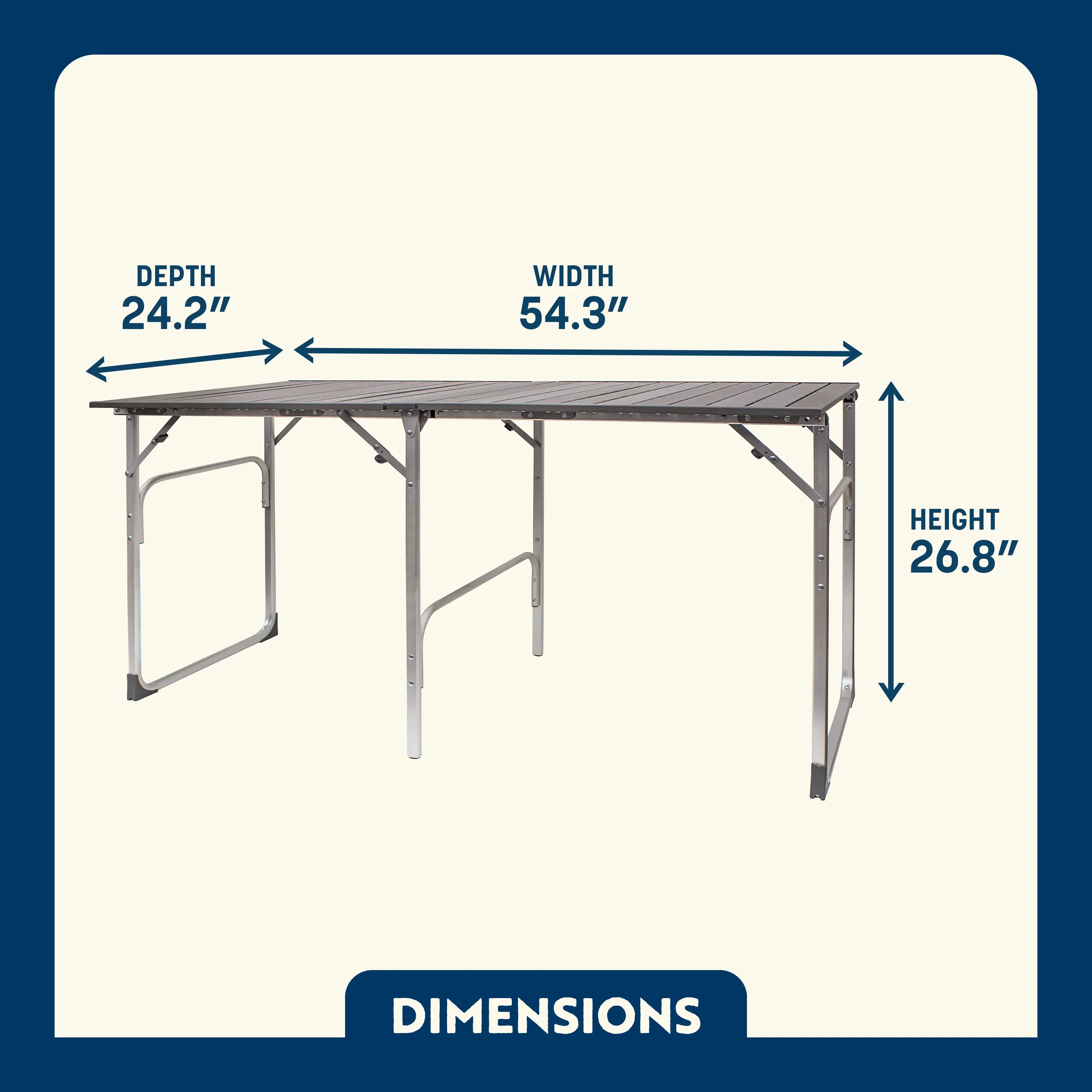 Heavy Duty Slim-Fold Table - Portable Camp Kitchen Table Counter Detail