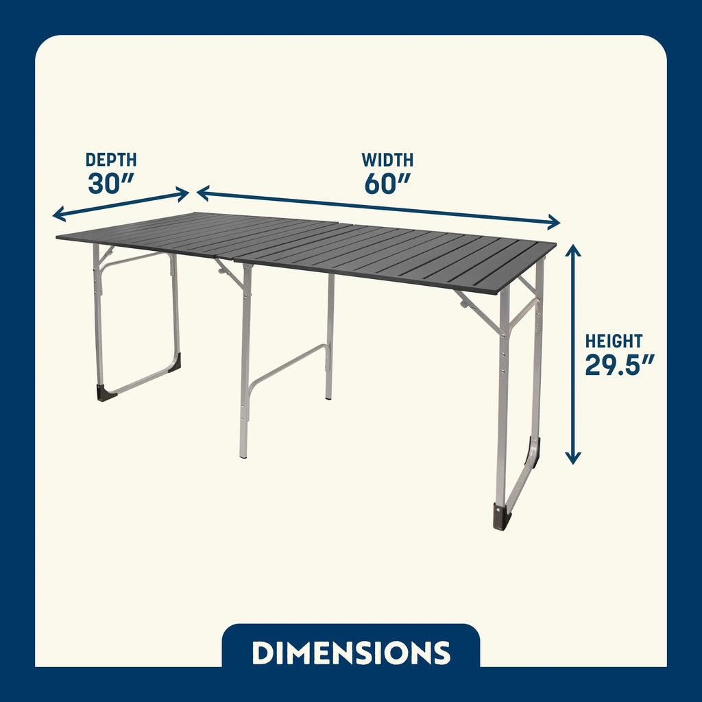 Heavy Duty Slim-Fold Table XL - Portable Camp Kitchen Table Counter Detail