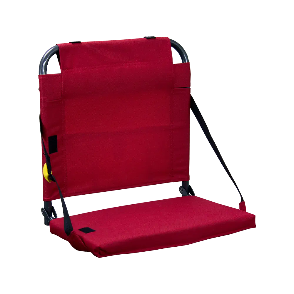 Ultra-Comfortable BleacherBack - Camp Rocker Chair for Fishing & Beach Trips - Red