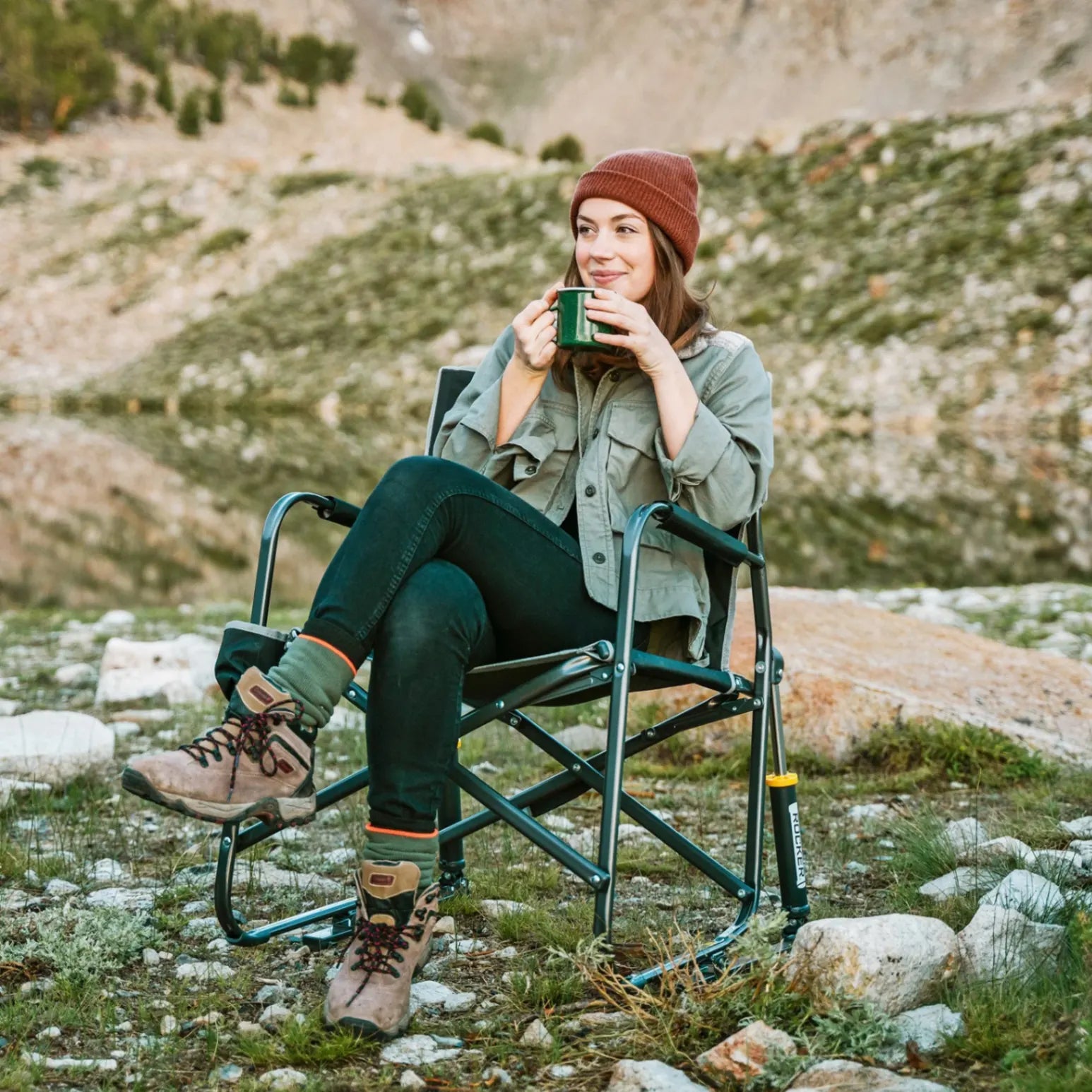 Ergonomic Portable Freestyle Rocker - Folding Rocking Chair - Perfect for Tailgating Detail