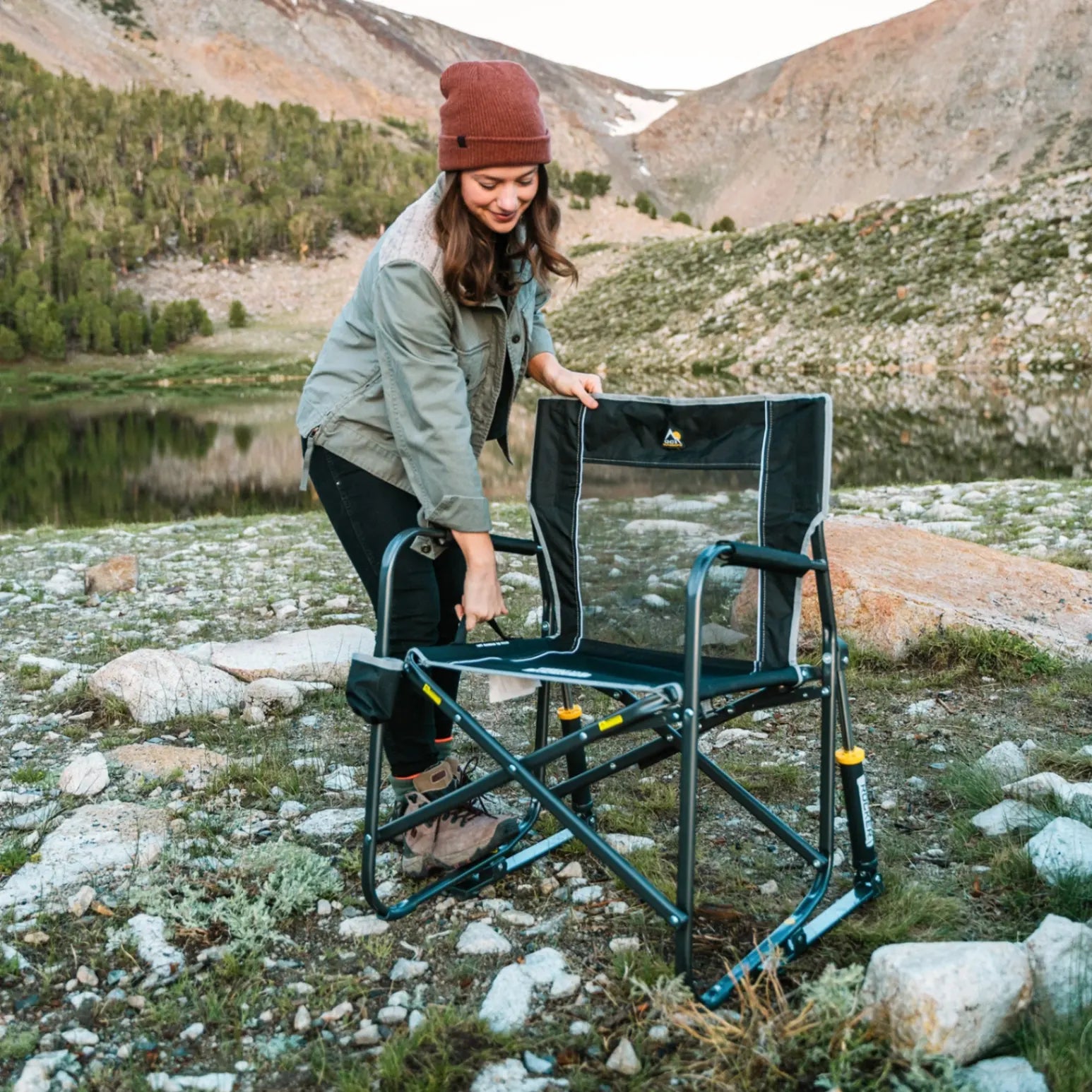 Ergonomic Portable Freestyle Rocker - Folding Rocking Chair - Perfect for Tailgating Detail