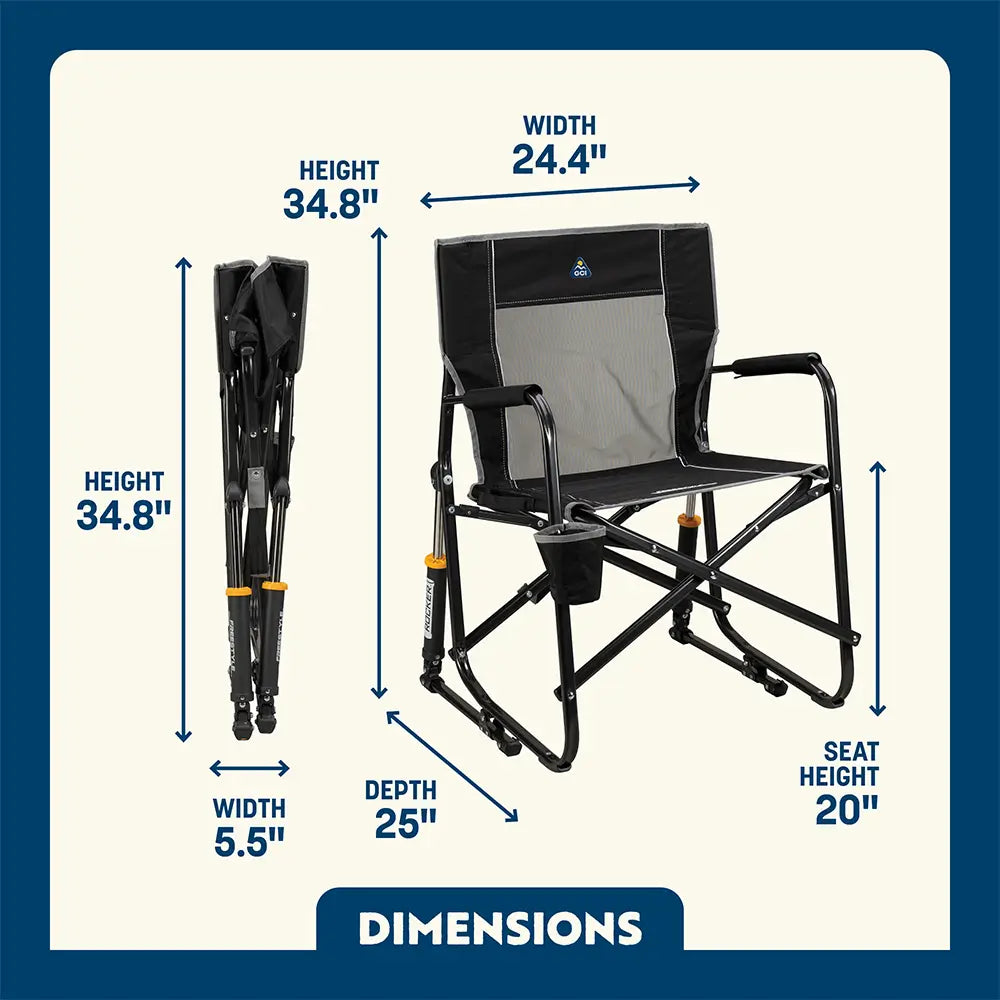 Ergonomic Portable Freestyle Rocker - Folding Rocking Chair - Perfect for Tailgating Detail