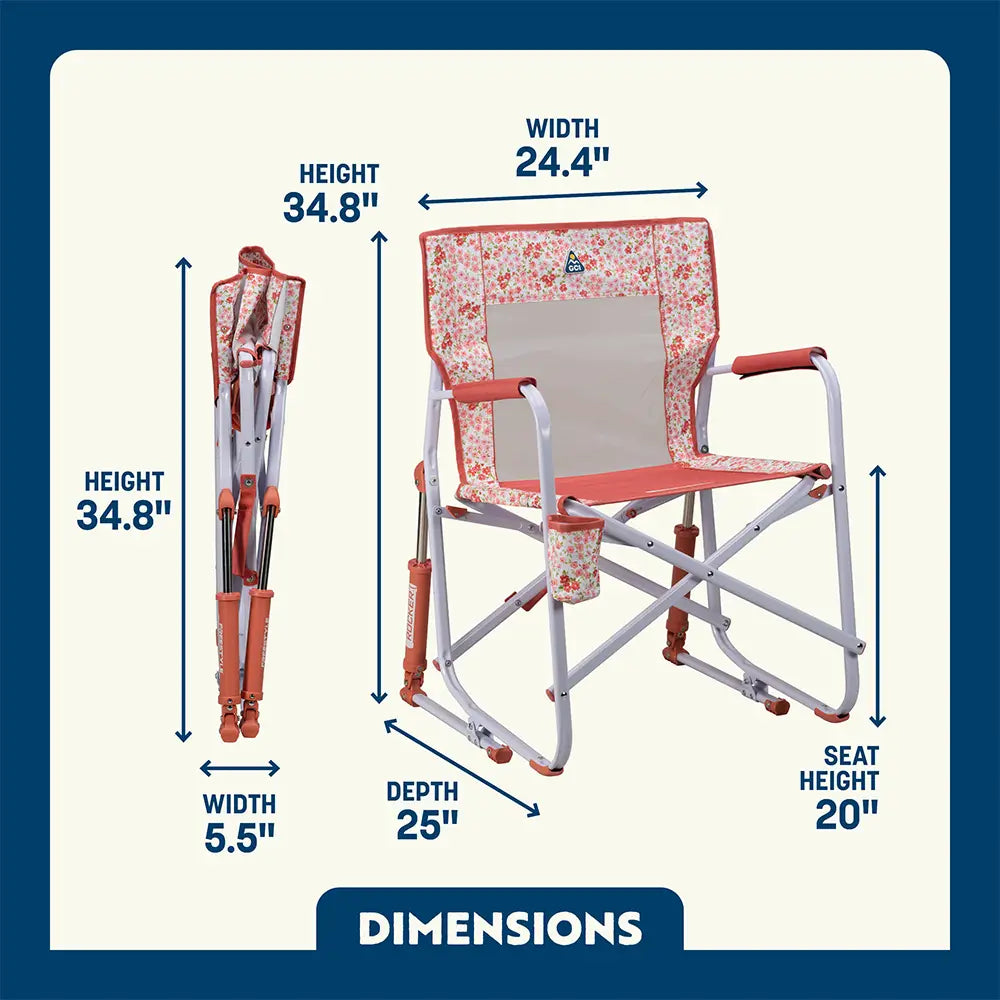 Ergonomic Portable Freestyle Rocker - Folding Rocking Chair - Perfect for Tailgating Detail