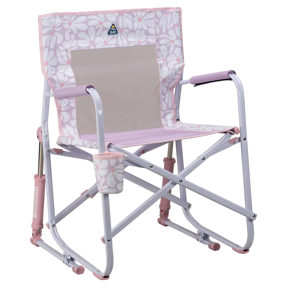 Ergonomic Portable Freestyle Rocker - Folding Rocking Chair - Perfect for Tailgating - Pink/Purple