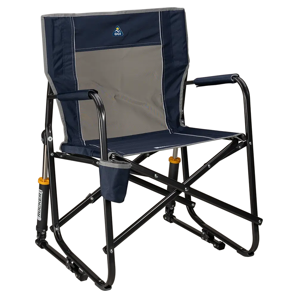 Ergonomic Portable Freestyle Rocker - Folding Rocking Chair - Perfect for Tailgating - Indigo