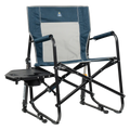 Foldable Freestyle Rocker with Side Table - Camp Rocker Chair for Fishing & Beach Trips - Heathered Indigo