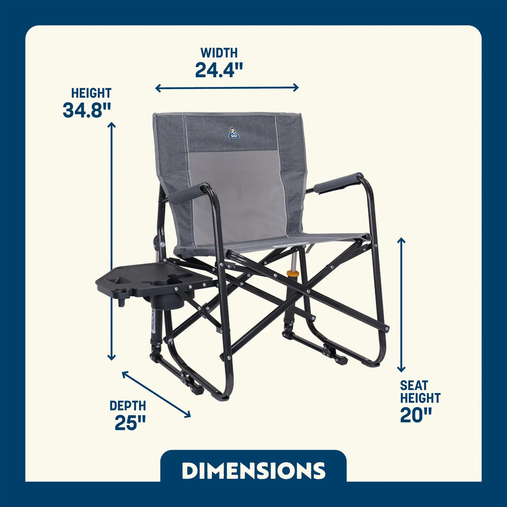 Foldable Freestyle Rocker with Side Table - Camp Rocker Chair for Fishing & Beach Trips Detail