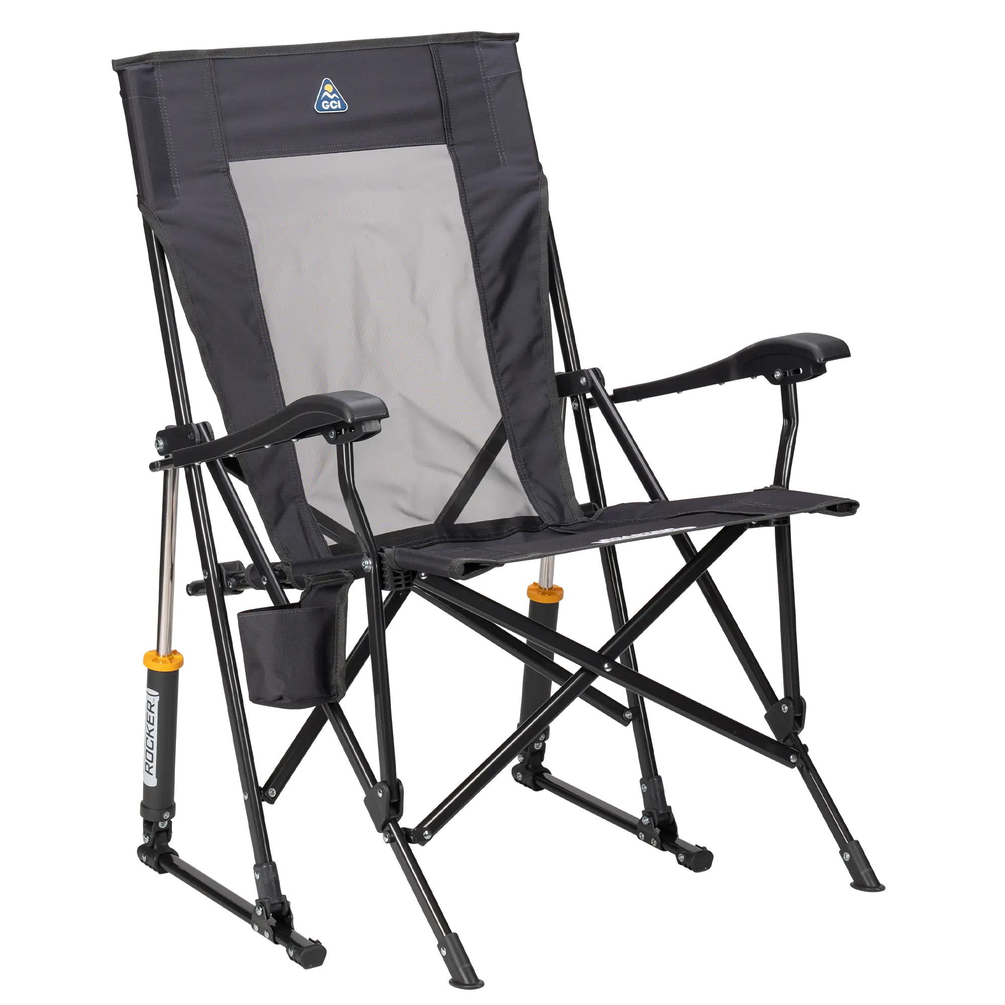 Ergonomic Portable RoadTrip Rocker - Rocker Chair for Camping & Lawns - Dark Charcoal