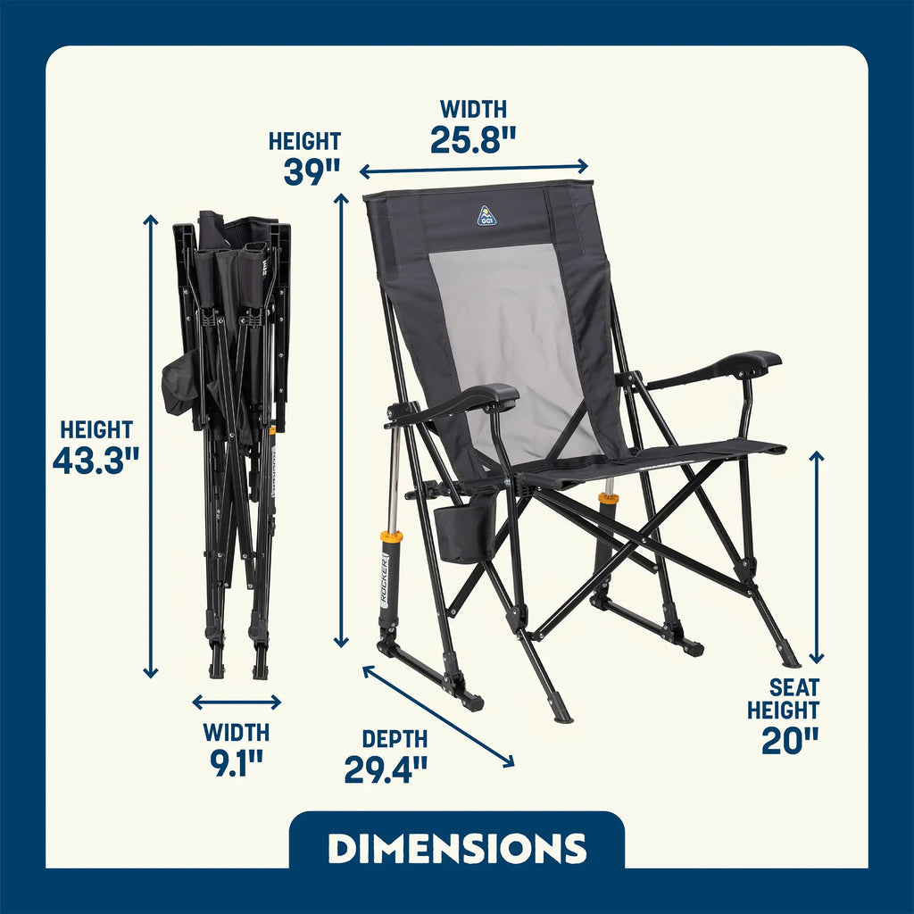 Ergonomic Portable RoadTrip Rocker - Rocker Chair for Camping & Lawns Detail