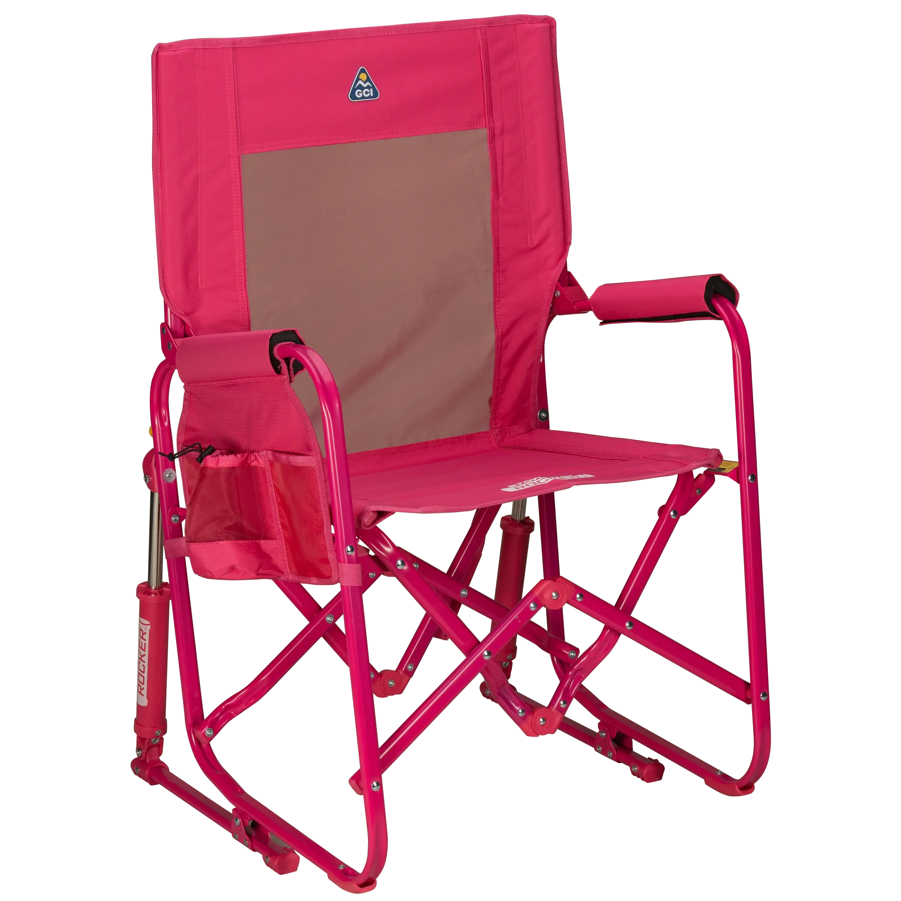 Premium All-Weather Stowaway Rocker - Folding Rocking Chair - Perfect for Tailgating - Bright Pink