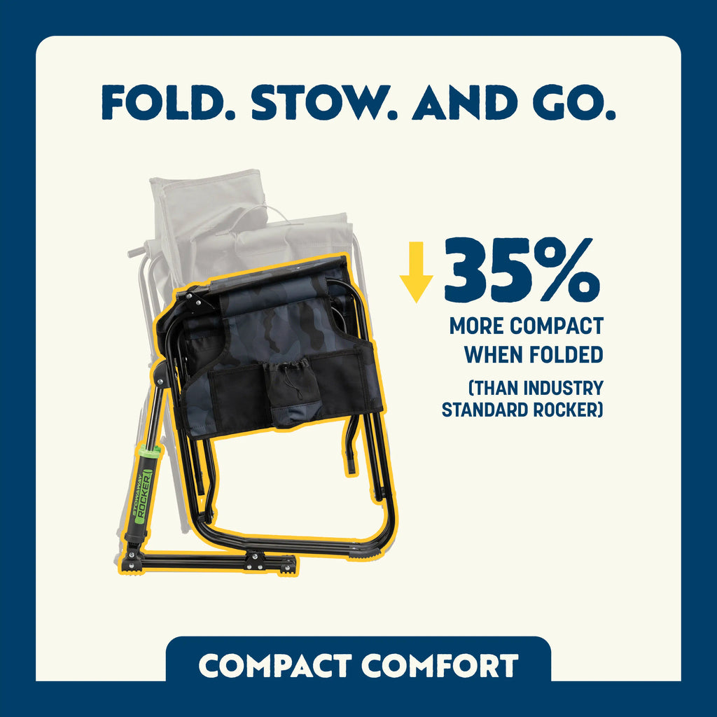 Premium All-Weather Stowaway Rocker - Folding Rocking Chair - Perfect for Tailgating Detail