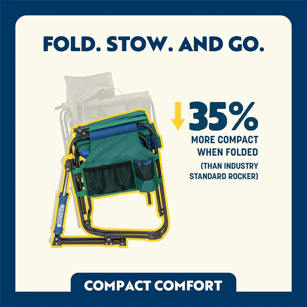 Premium All-Weather Stowaway Rocker - Folding Rocking Chair - Perfect for Tailgating Detail