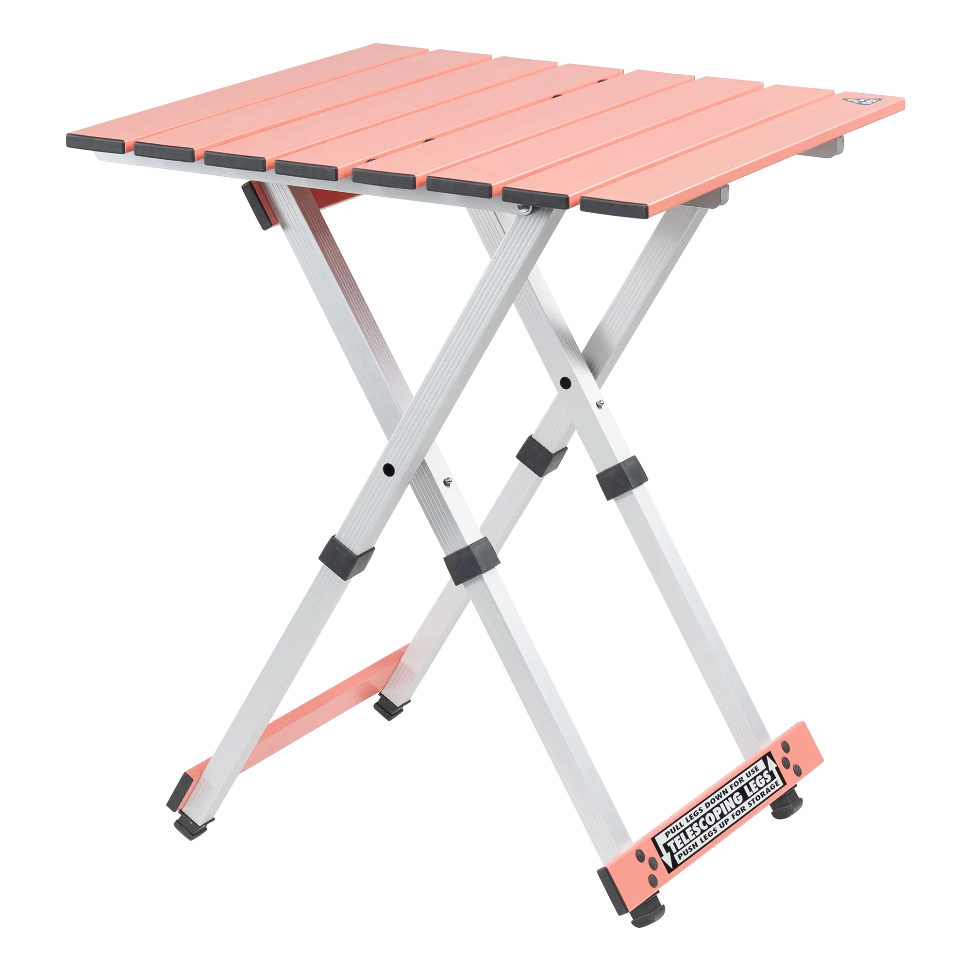 Slim-Fold Compact Camp Table 20 - Heavy Duty Aluminum Folding Picnic Table - Coral