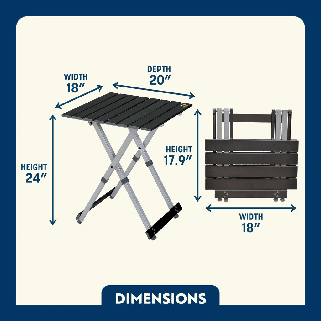 Slim-Fold Compact Camp Table 20 - Heavy Duty Aluminum Folding Picnic Table Detail