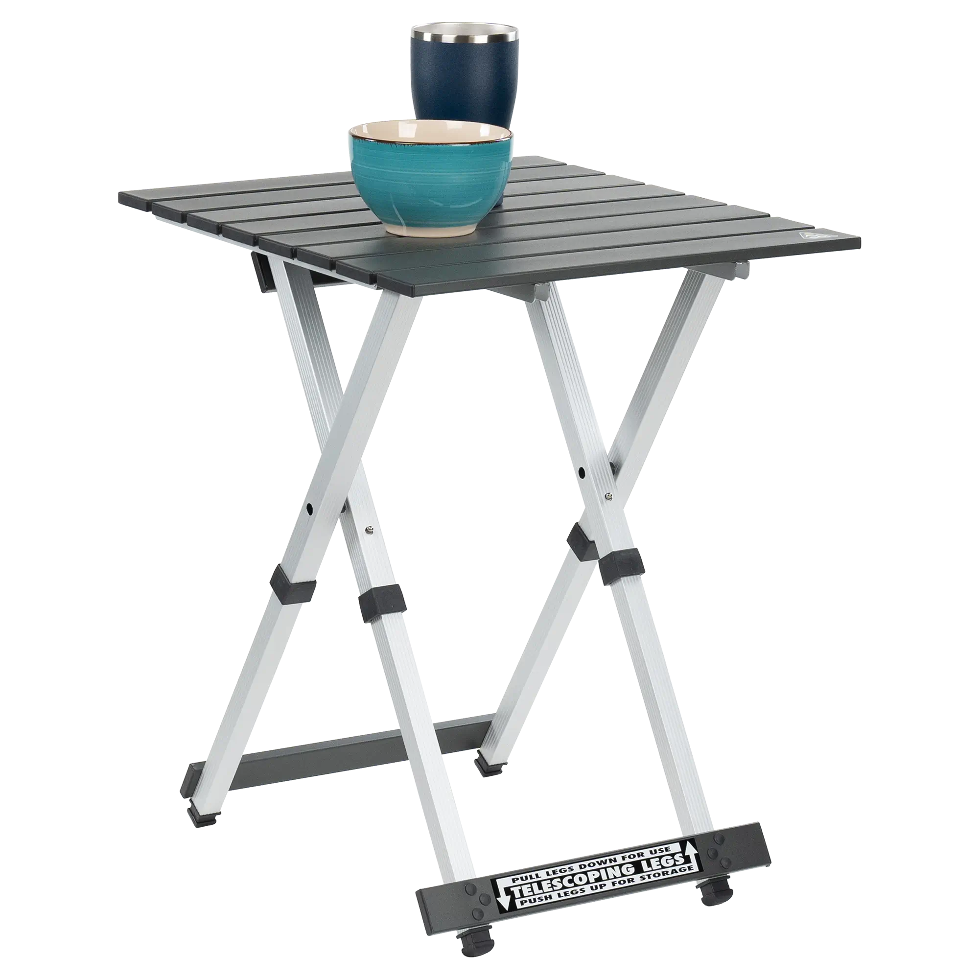 Slim-Fold Compact Camp Table 20 - Heavy Duty Aluminum Folding Picnic Table Detail