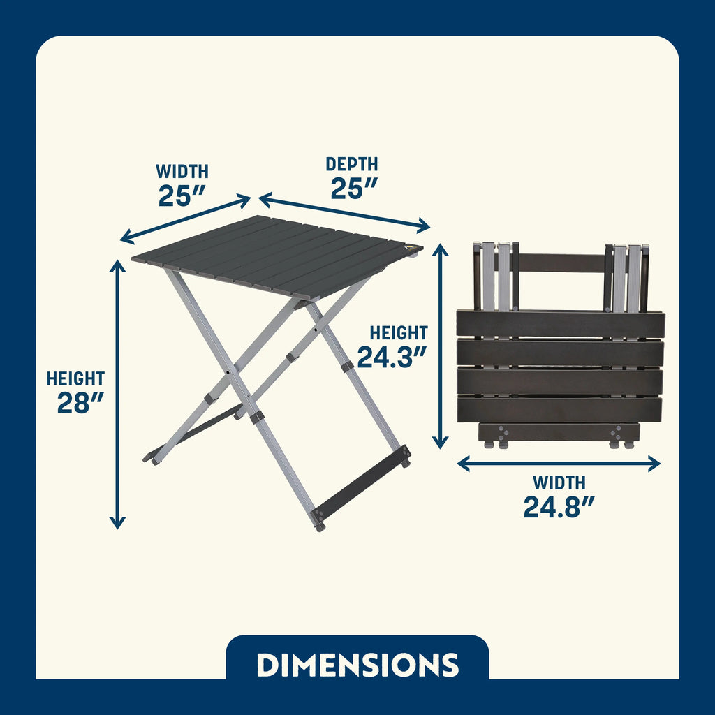 Portable Outdoor Compact Camp Table 25 - Heavy Duty Aluminum Folding Picnic Table Detail