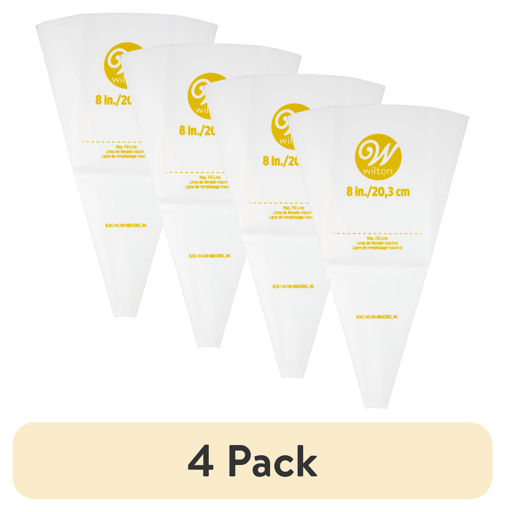 Premium Kitchen (4 pack) Reusable Featherweight Decorating Piping Bag, Plastic, 8-in. - Kitchen Gadget Tool for Quick Food Prep - Default Title
