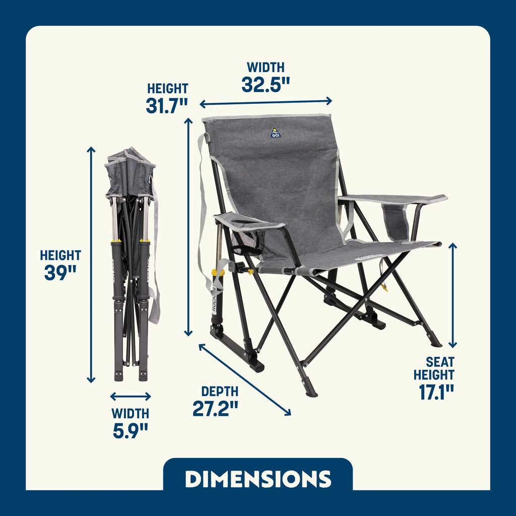 Foldable Kickback Rocker - Camp Rocker Chair for Fishing & Beach Trips Detail