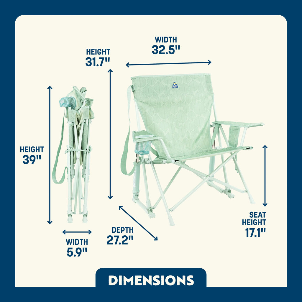 Foldable Kickback Rocker - Camp Rocker Chair for Fishing & Beach Trips Detail