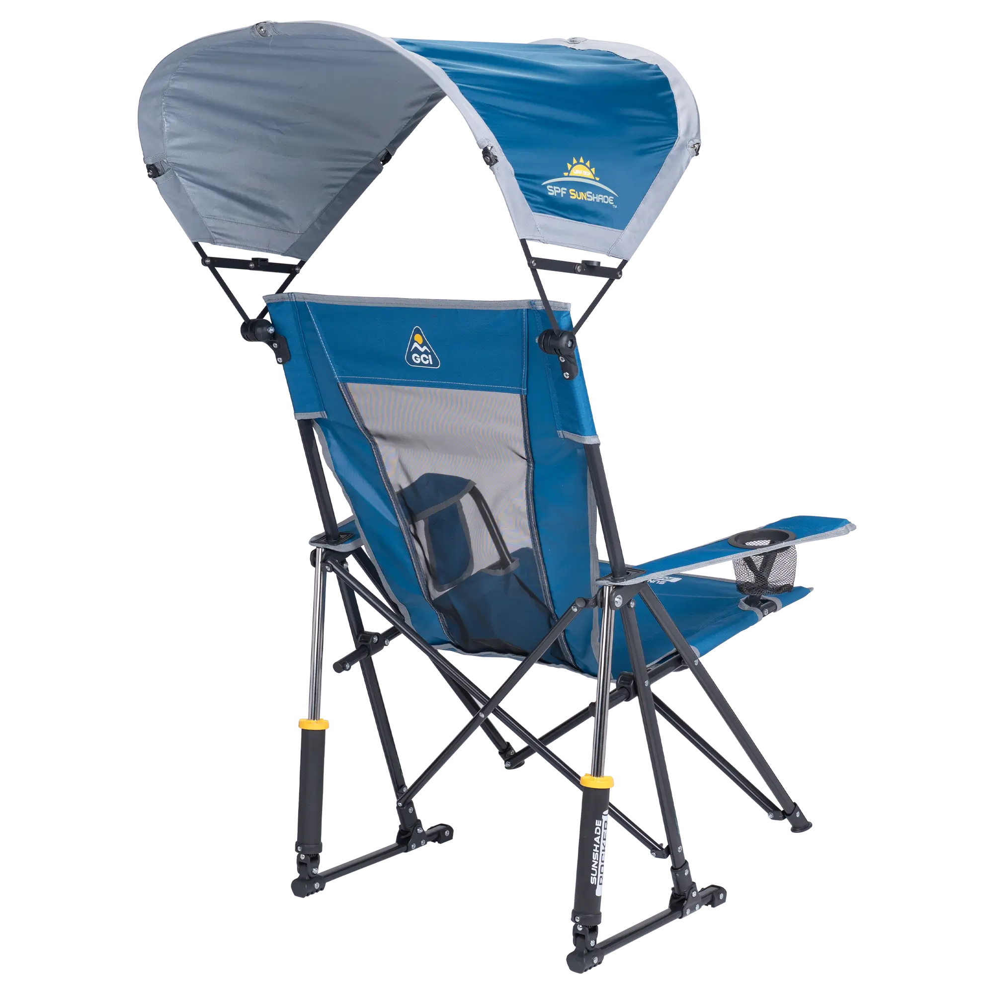 Premium All-Weather SunShade Rocker - Camp Rocker Chair for Fishing & Beach Trips Detail