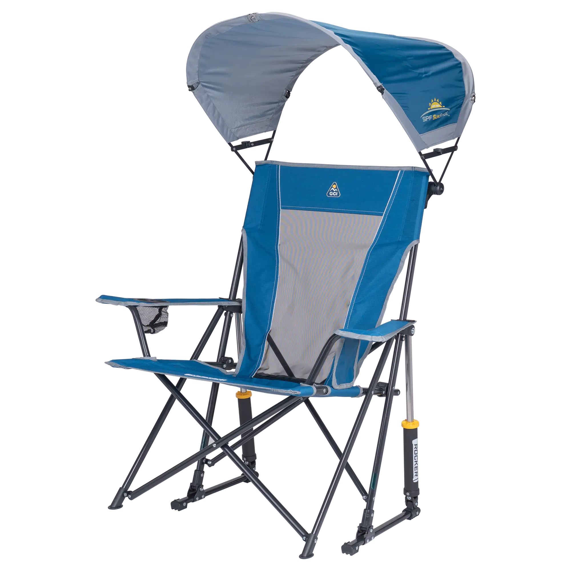 Premium All-Weather SunShade Rocker - Camp Rocker Chair for Fishing & Beach Trips Detail