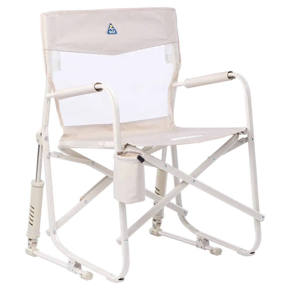Premium All-Weather Freestyle Rocker Elite - Camp Rocker Chair for Fishing & Beach Trips - Soft Neutral