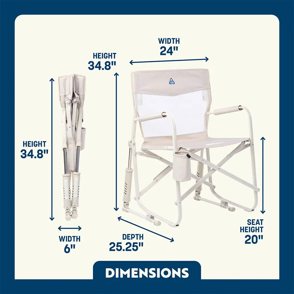 Premium All-Weather Freestyle Rocker Elite - Camp Rocker Chair for Fishing & Beach Trips Detail