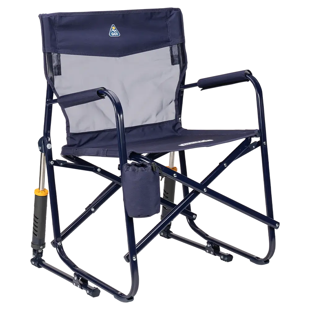 Premium All-Weather Freestyle Rocker Elite - Camp Rocker Chair for Fishing & Beach Trips - Rich Blue