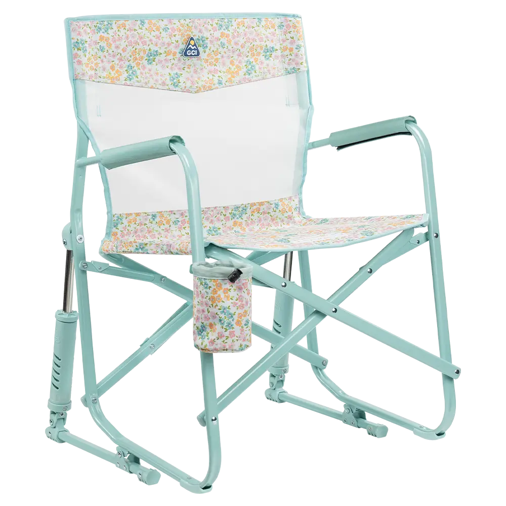 Premium All-Weather Freestyle Rocker Elite - Camp Rocker Chair for Fishing & Beach Trips - Teal Sundress