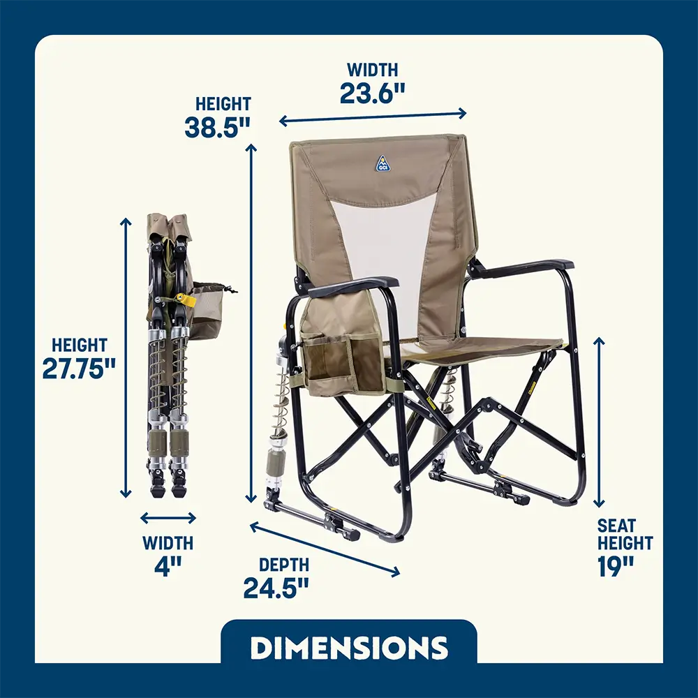 Foldable Adjustable Rocker - Rocker Chair for Camping & Lawns Detail