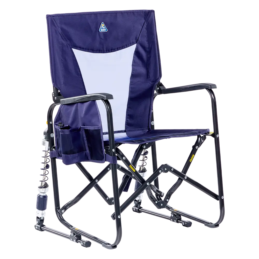 Foldable Adjustable Rocker - Rocker Chair for Camping & Lawns - Rich Blue