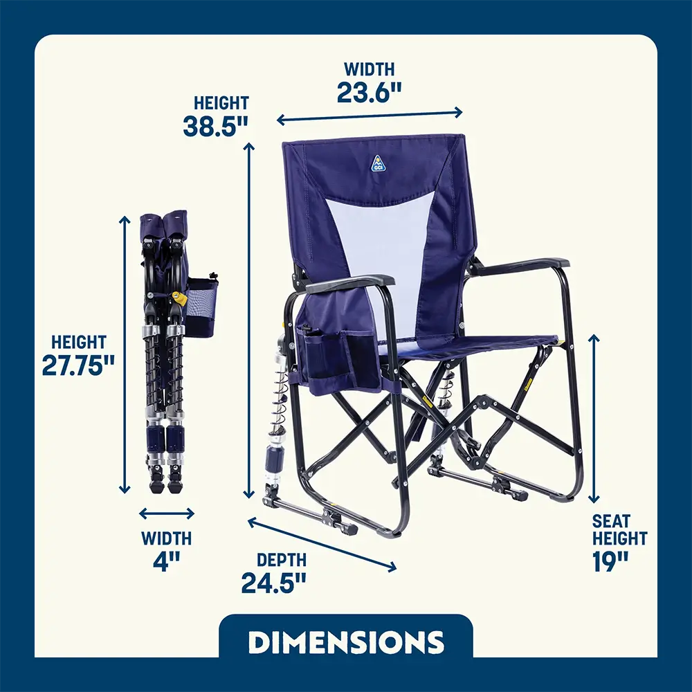 Foldable Adjustable Rocker - Rocker Chair for Camping & Lawns Detail