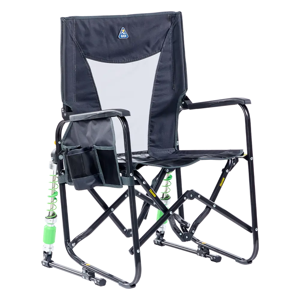 Foldable Adjustable Rocker - Rocker Chair for Camping & Lawns - Dark Charcoal