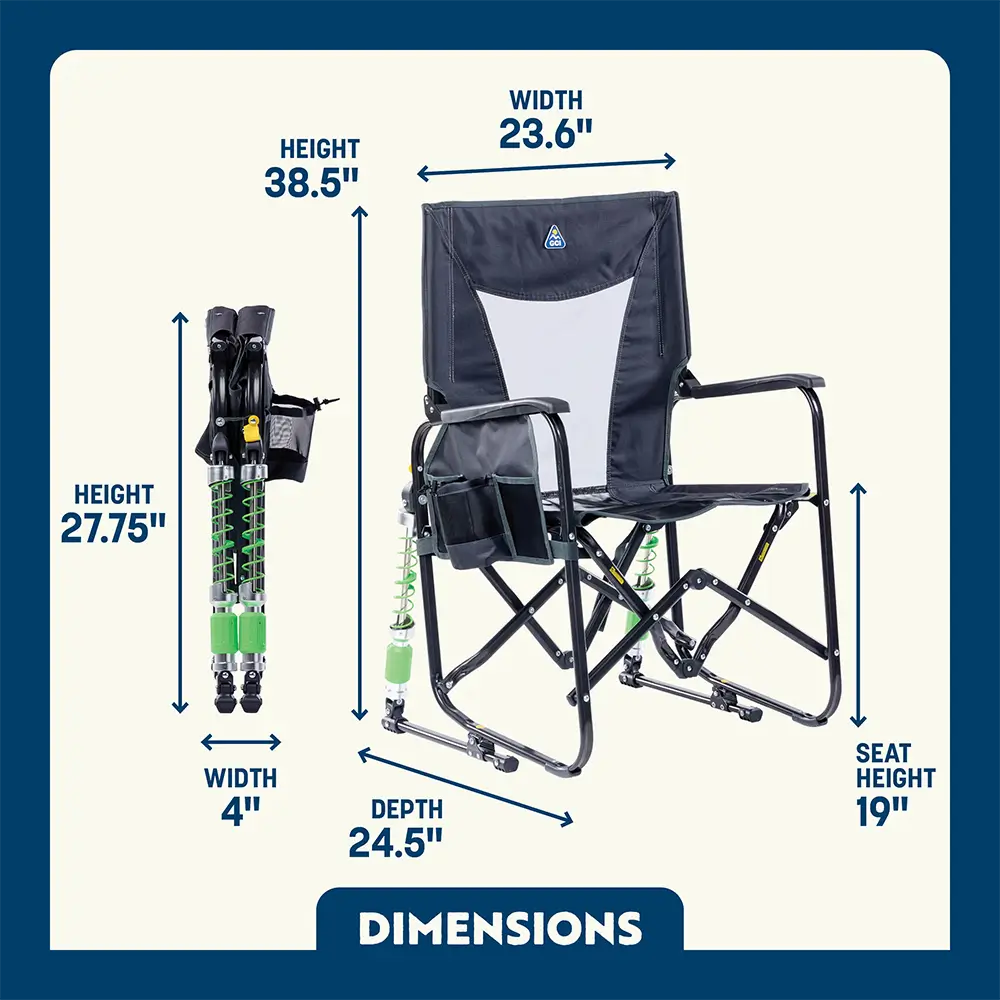 Foldable Adjustable Rocker - Rocker Chair for Camping & Lawns Detail