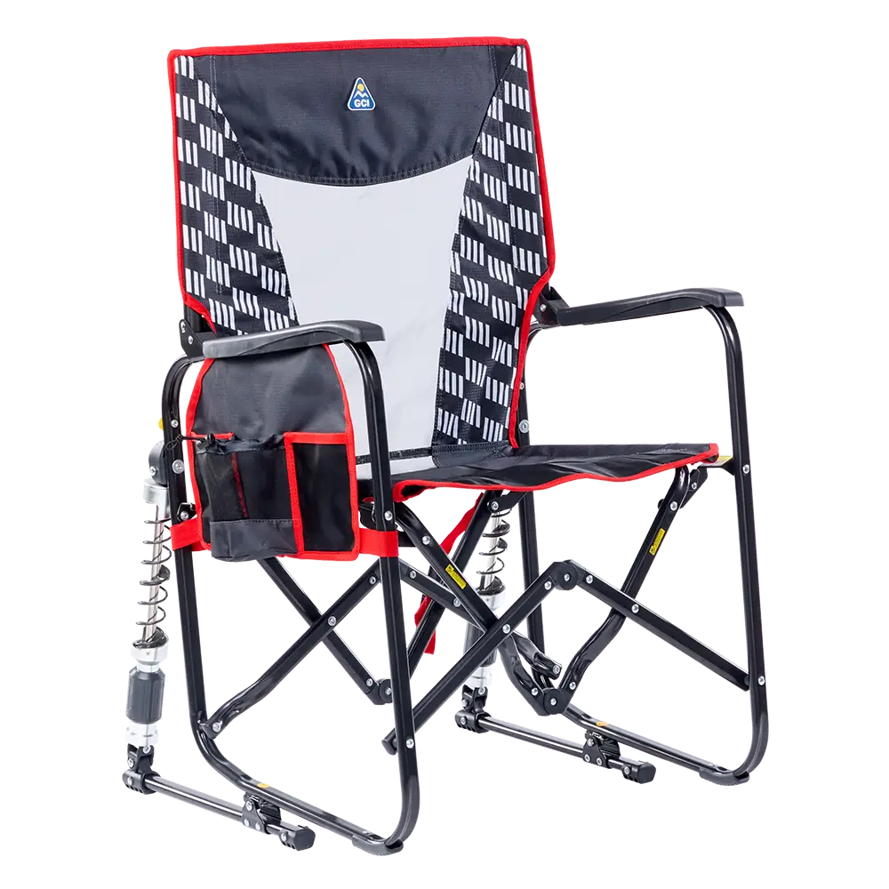 Foldable Adjustable Rocker - Rocker Chair for Camping & Lawns - Charcoal Racing