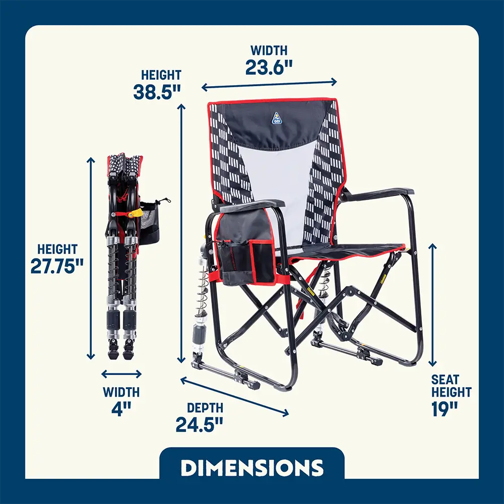 Foldable Adjustable Rocker - Rocker Chair for Camping & Lawns Detail