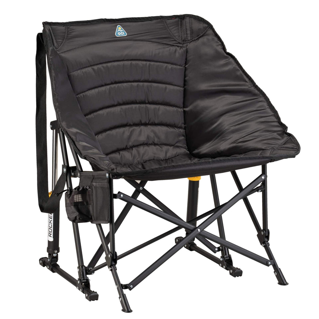 Premium All-Weather Puff Rocker - Outdoor Rocking Chairs with Dynamic Comfort Edge - Black