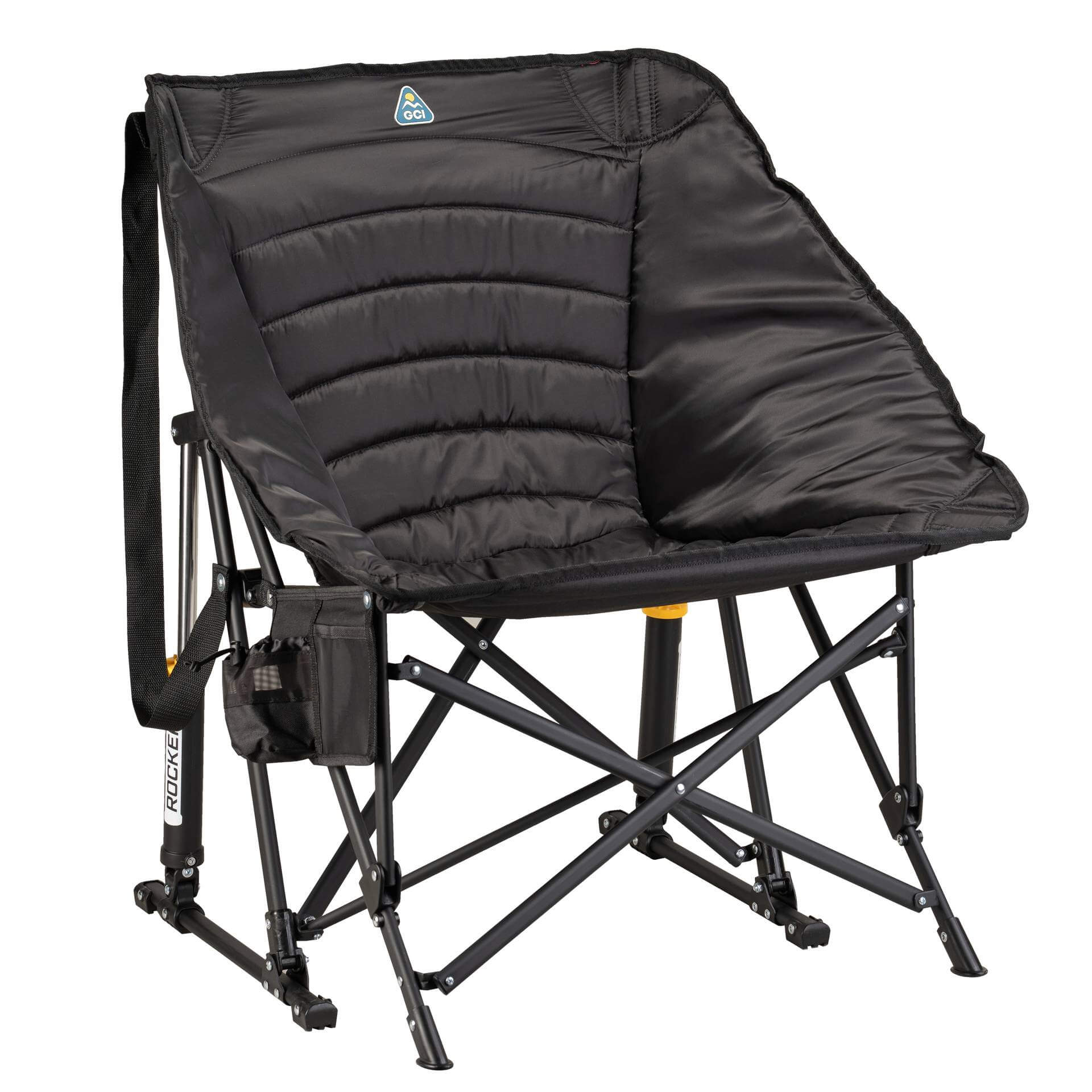 Premium All-Weather Puff Rocker - Outdoor Rocking Chairs with Dynamic Comfort Edge - Black