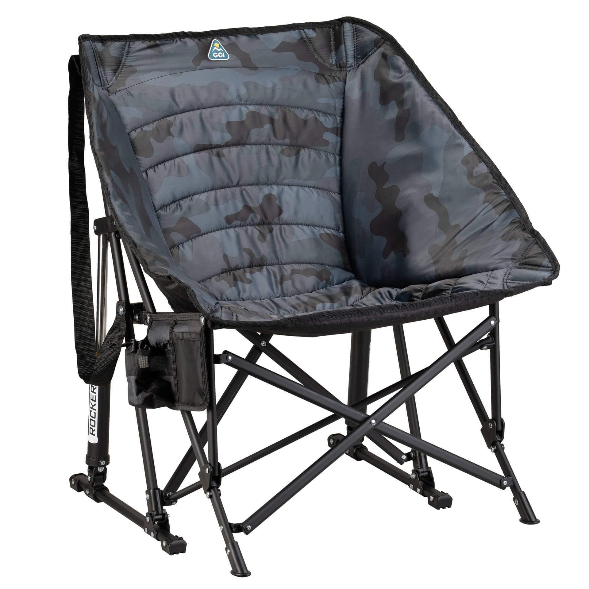 Premium All-Weather Puff Rocker - Outdoor Rocking Chairs with Dynamic Comfort Edge - Stealth Camo