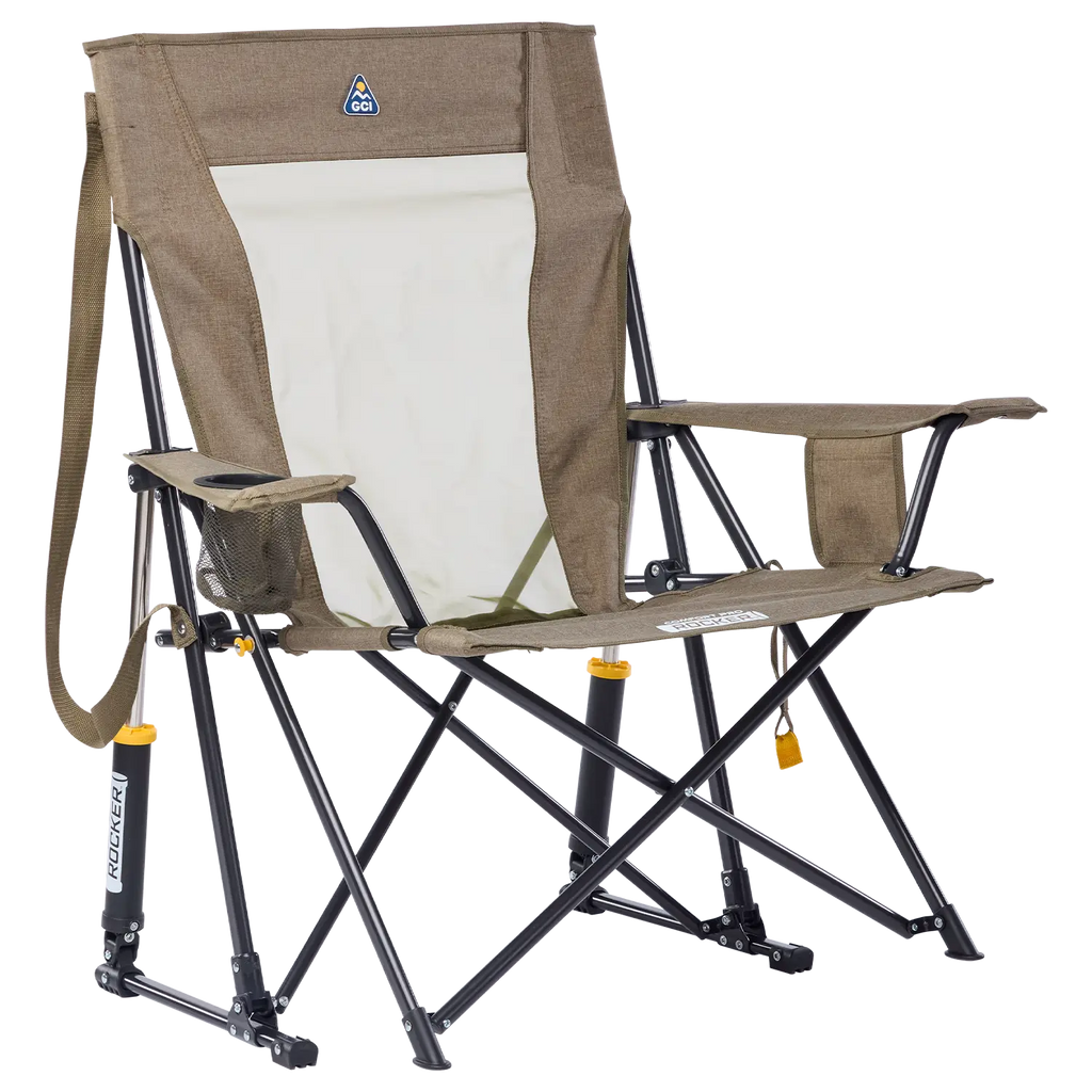Ergonomic Portable Comfort Pro Rocker XL - Folding Rocking Chair - Perfect for Tailgating - Heathered Aged Fatigue