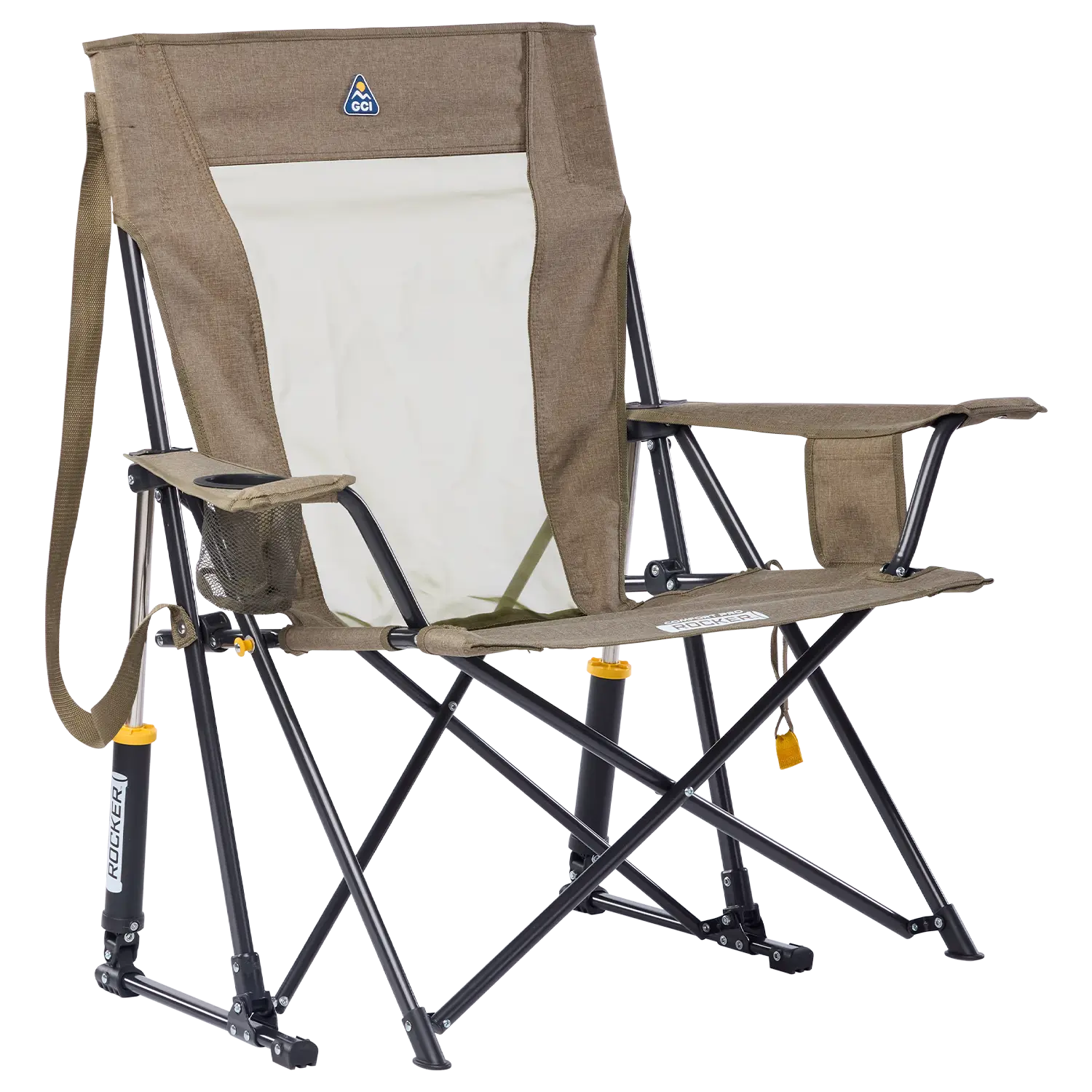 Ergonomic Portable Comfort Pro Rocker XL - Folding Rocking Chair - Perfect for Tailgating - Heathered Aged Fatigue