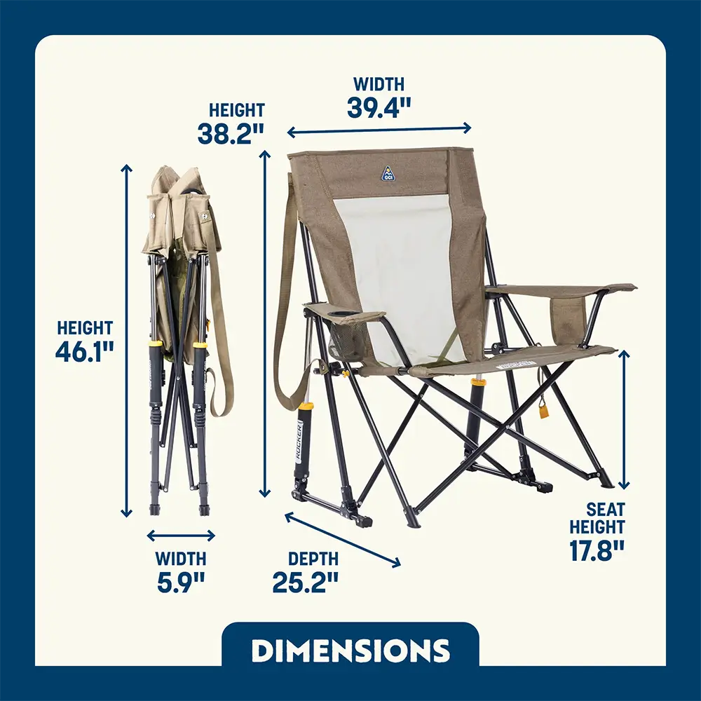 Ergonomic Portable Comfort Pro Rocker XL - Folding Rocking Chair - Perfect for Tailgating Detail